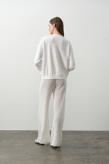 BIANKA COTTON CASHMERE CREWNECK PULLOVER