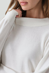 BIANKA COTTON CASHMERE CREWNECK PULLOVER