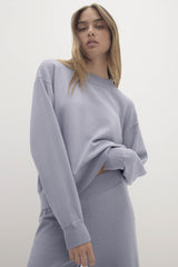 BIANKA COTTON CASHMERE CREWNECK PULLOVER