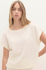 SAVANNAH CASHMERE OFF THE SHOULDER TEE