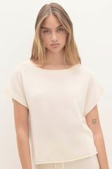 SAVANNAH CASHMERE OFF THE SHOULDER TEE