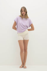 SAVANNAH CASHMERE OFF THE SHOULDER TEE