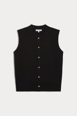 EMMALINE BUTTON-UP CASHMERE SWEATER VEST