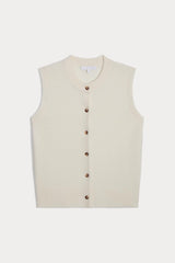 EMMALINE BUTTON-UP CASHMERE SWEATER VEST