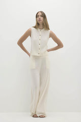 EMMALINE BUTTON-UP CASHMERE SWEATER VEST