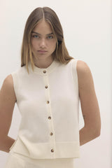 EMMALINE BUTTON-UP CASHMERE SWEATER VEST