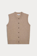 EMMALINE BUTTON-UP CASHMERE SWEATER VEST