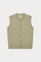 EMMALINE BUTTON-UP CASHMERE SWEATER VEST