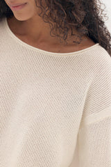 POPPIE CROPPED CASHMERE CREWNECK SWEATER