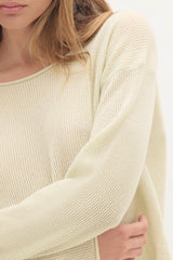 POPPIE CROPPED CASHMERE CREWNECK SWEATER