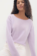 POPPIE CROPPED CASHMERE CREWNECK SWEATER
