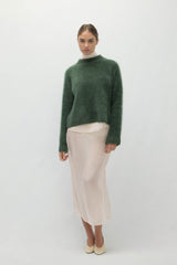 FEDERICA BRUSHED CASHMERE CREWNECK