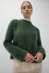 FEDERICA BRUSHED CASHMERE CREWNECK