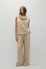 CHIARA SLEEVELESS TURTLENECK SWEATER