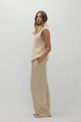 CHIARA SLEEVELESS TURTLENECK SWEATER