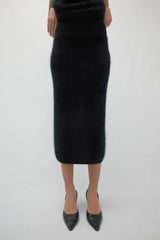 FRANCESCA BRUSHED CASHMERE MIDI SKIRT