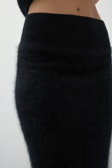 FRANCESCA BRUSHED CASHMERE MIDI SKIRT