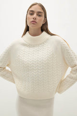 BAILEY CABLEKNIT MOCK NECK