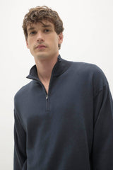 RONAN COTTON CASHMERE HALF-ZIP