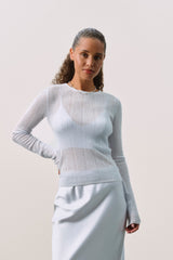 MABLE TRELLIS LONG SLEEVE CASHMERE TEE