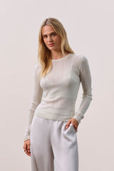 MABLE TRELLIS LONG SLEEVE CASHMERE TEE