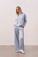 DOVE BRUSHED CASHMERE OFF THE SHOULDER SWEATER