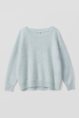 DOVE BRUSHED CASHMERE OFF THE SHOULDER SWEATER