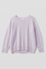 DOVE BRUSHED CASHMERE OFF THE SHOULDER SWEATER