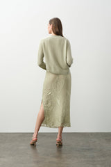 SALLY FLORAL SILK CHIFFON MIDI SKIRT