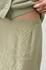 SALLY FLORAL SILK CHIFFON MIDI SKIRT