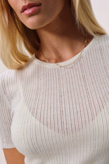 ETTA TRELLIS CASHMERE TEE