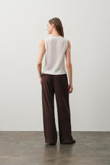 FRANCES SILK LINEN WIDE LEG PANT