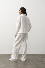 FRANCES SILK LINEN WIDE LEG PANT