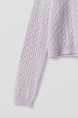 CHRISSY CROPPED CABLE KNIT SWEATER