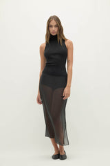 MARISSA SILK ORGANZA MIDI SKIRT