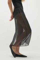 MARISSA SILK ORGANZA MIDI SKIRT
