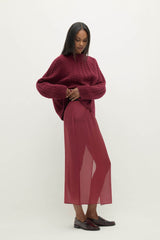 MARISSA SILK ORGANZA MIDI SKIRT