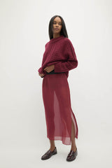 MARISSA SILK ORGANZA MIDI SKIRT