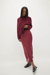 MARISSA SILK ORGANZA MIDI SKIRT