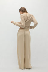 EVAN SILK WIDE LEG PANT | 30" INSEAM