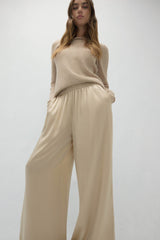 EVAN SILK WIDE LEG PANT | 30" INSEAM