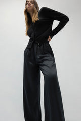 EVAN SILK WIDE LEG PANT | 30" INSEAM