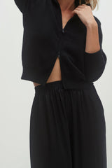 EVAN SILK WIDE LEG PANT | 33" INSEAM
