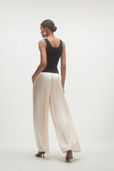 EVAN SILK WIDE LEG PANT | 33" INSEAM