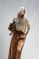 CHRISSY CROPPED CABLE KNIT SWEATER